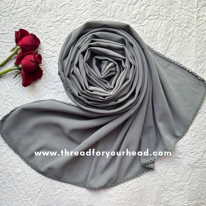 ash - Crochet Georgette hijab