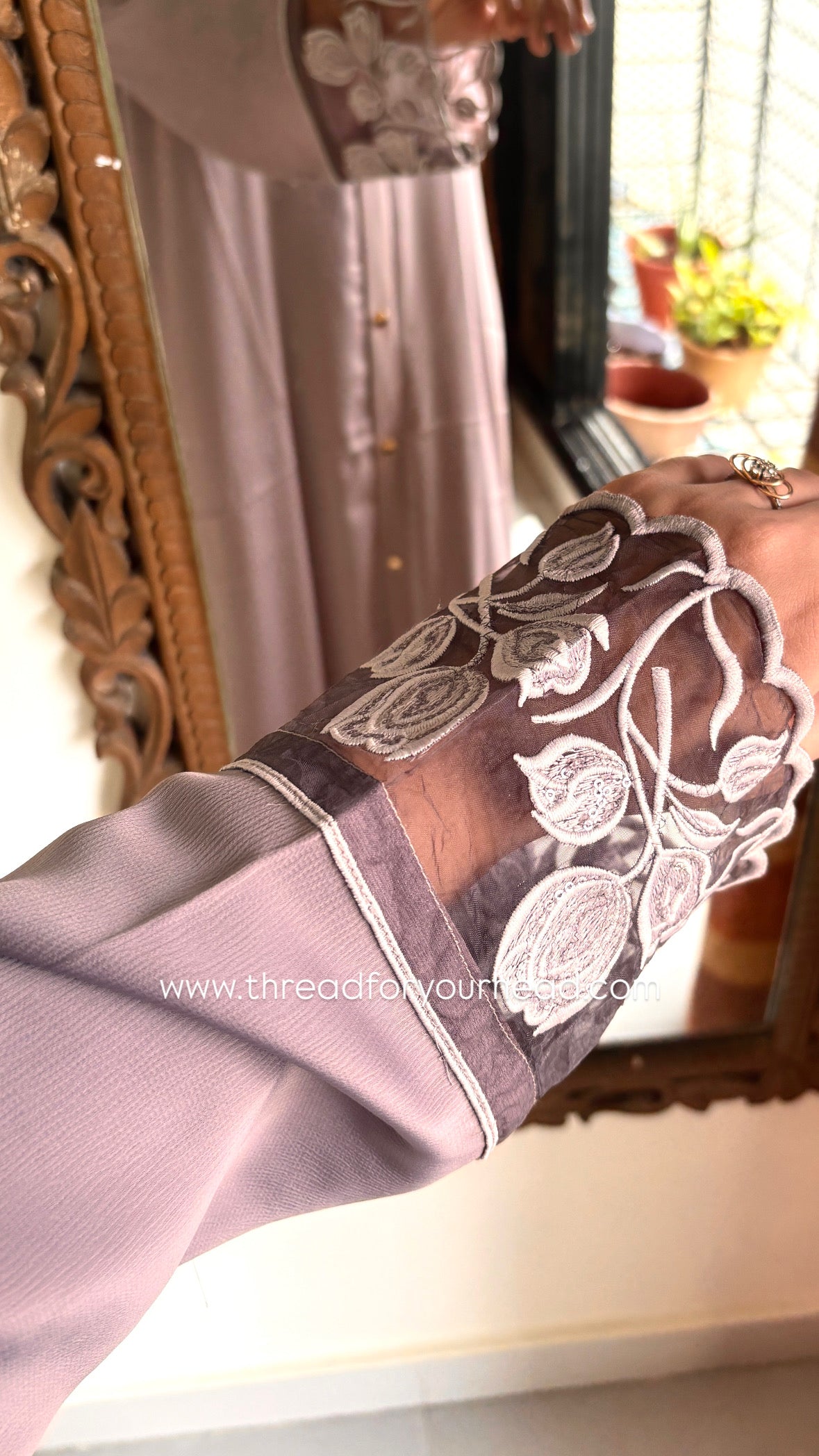 Mauve - Sequin Handwork abaya