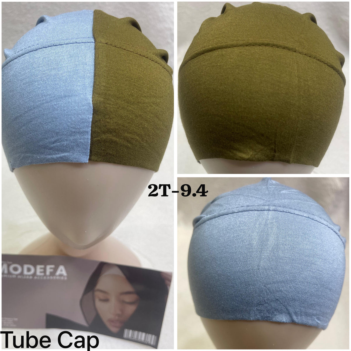 Sky blue and Olive - 2 in 1 Tube cap