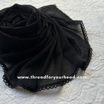 black - Crochet Georgette hijab