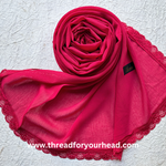 bride red- Lace Georgette hijab