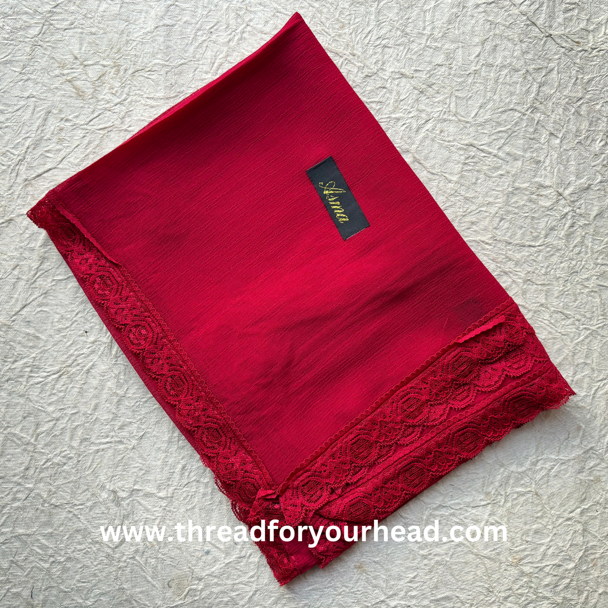 bride red- Lace Georgette hijab