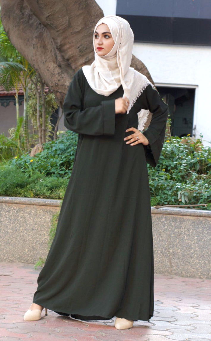 Dark Green basic abaya