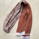 Burnt orange - Floral pleated georgette