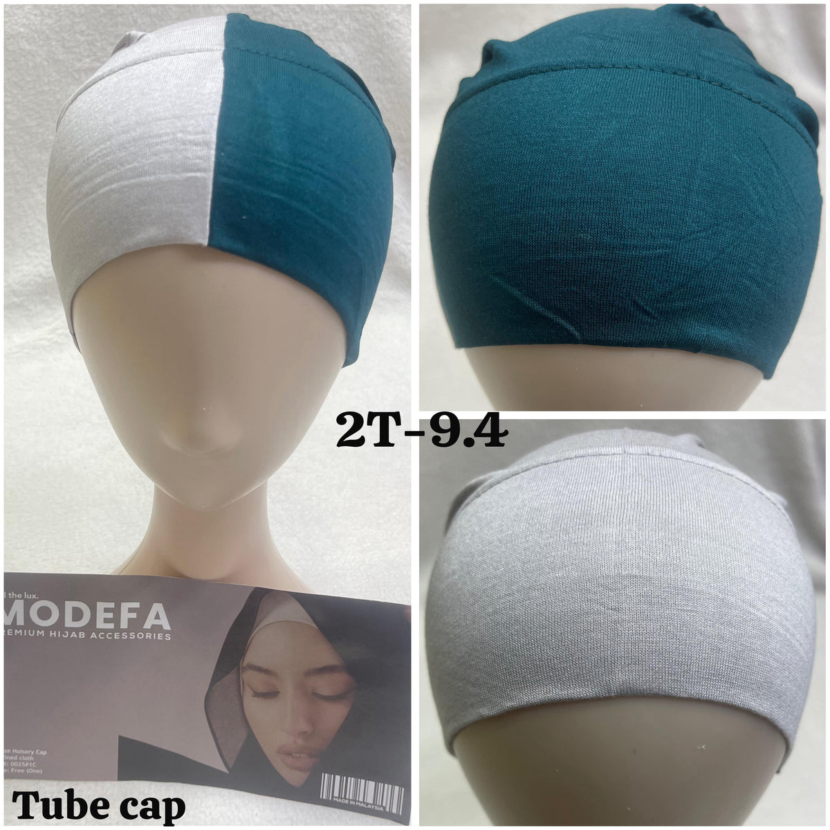 Grey and teal- 2 in 1 Tube cap
