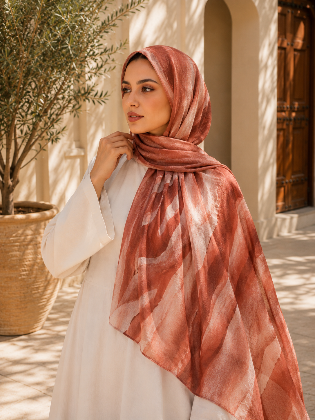 Rose Mosaic premium modal hijab