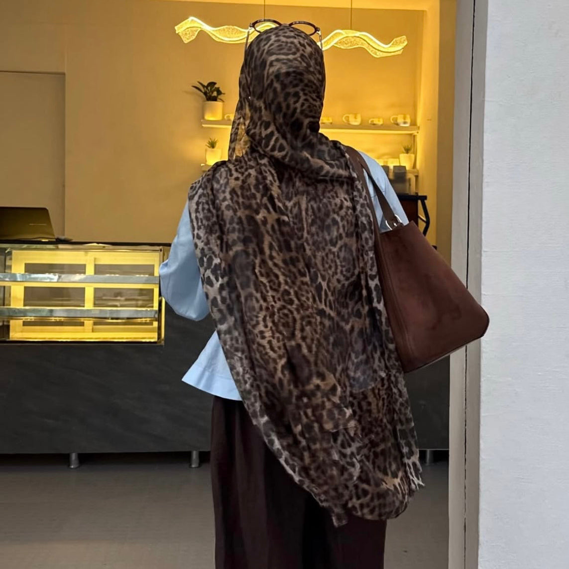 Leopard premium modal hijab