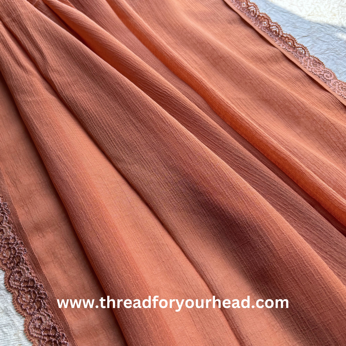 caramel- Lace Georgette hijab