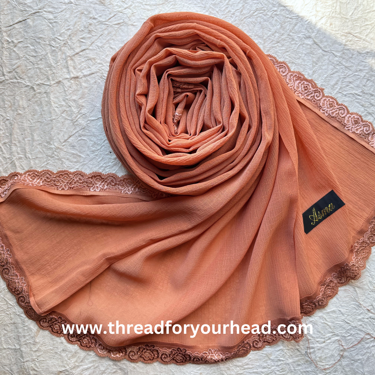 caramel- Lace Georgette hijab