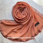 caramel- Lace Georgette hijab