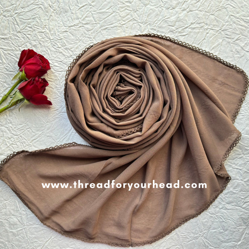cocoa - Crochet Georgette hijab