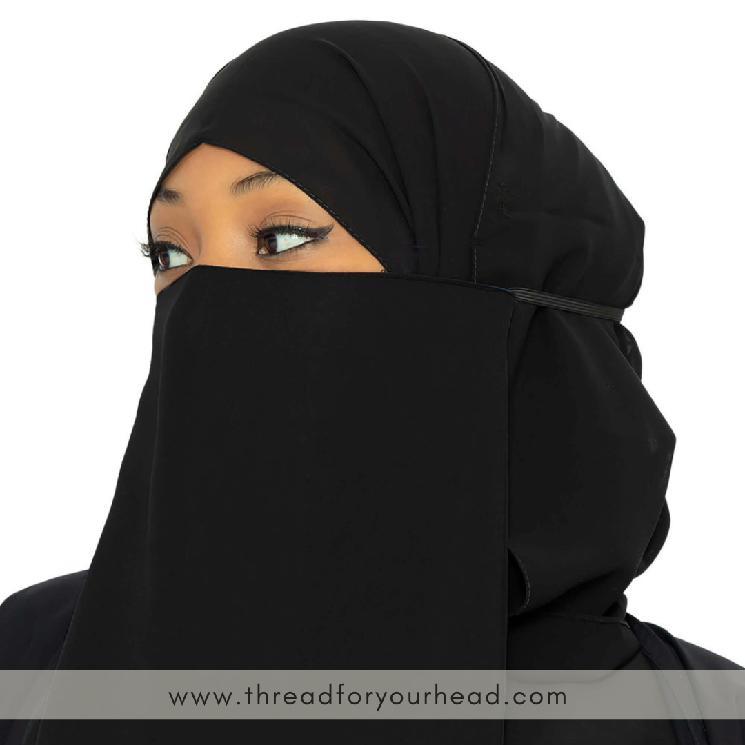 BLACK HALF NAQAB - ELASTIC