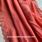 coral- Lace Georgette hijab