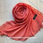 coral- Lace Georgette hijab