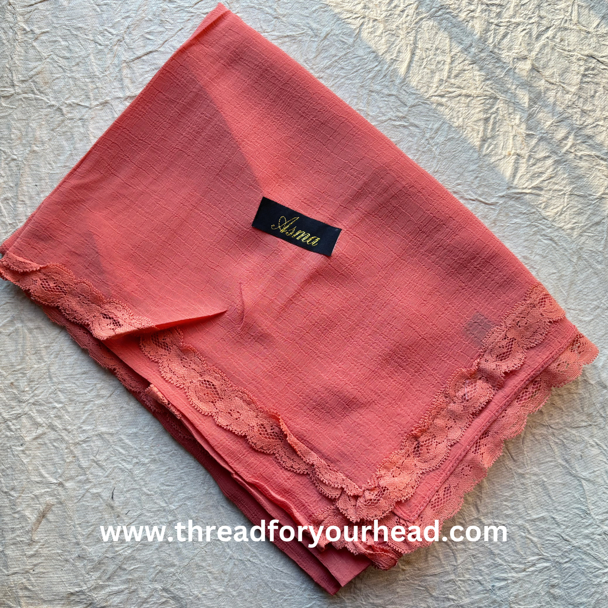 coral- Lace Georgette hijab