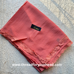 coral- Lace Georgette hijab