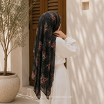 Crimson flower premium modal hijab