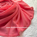 dark peach - Crochet Georgette hijab