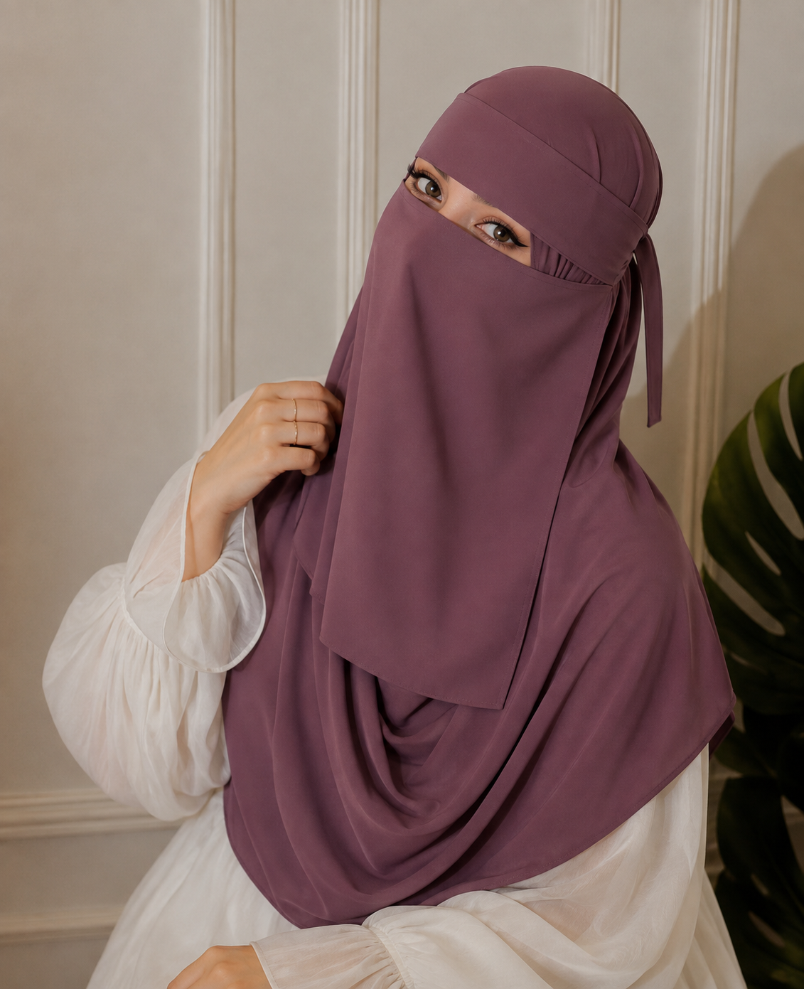 Hijab and Naqab set - Rose Pink