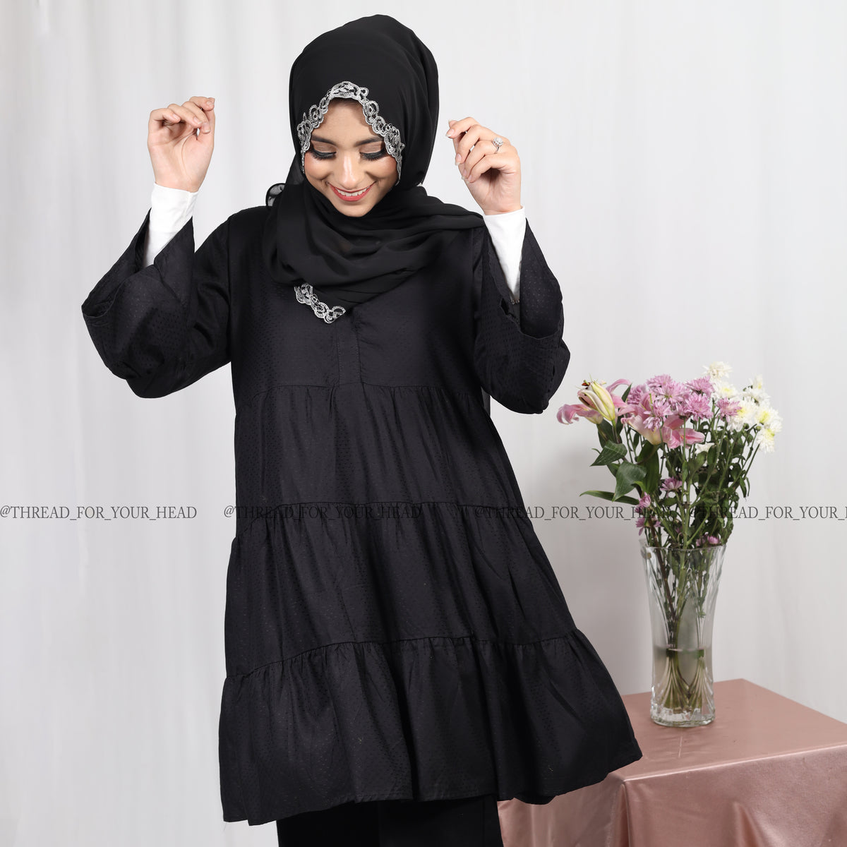 BLACK MODEST TUNIC
