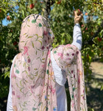 Baby Pink Floral premium modal hijab