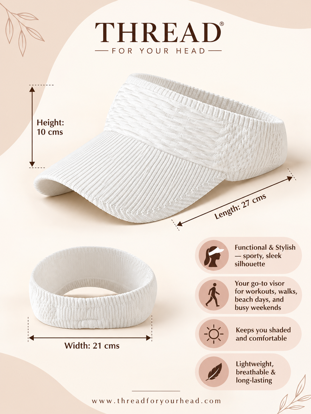 Umrah Visor Cap - Black