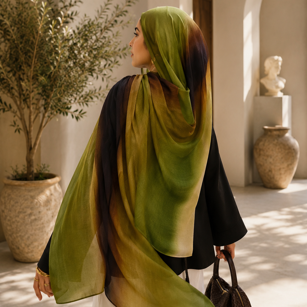 Olive ombre premium modal hijab