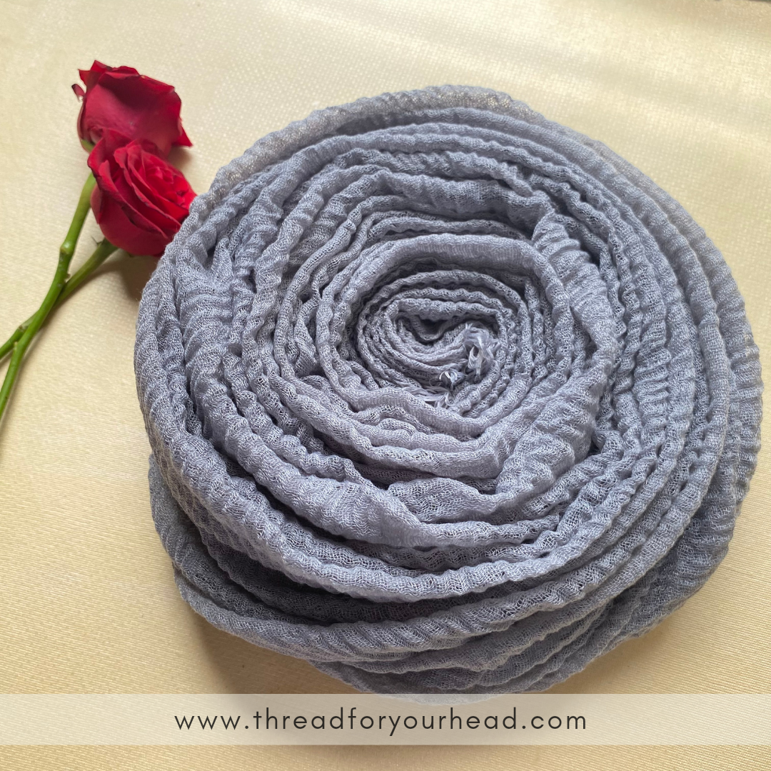 crinkled hijab- steele