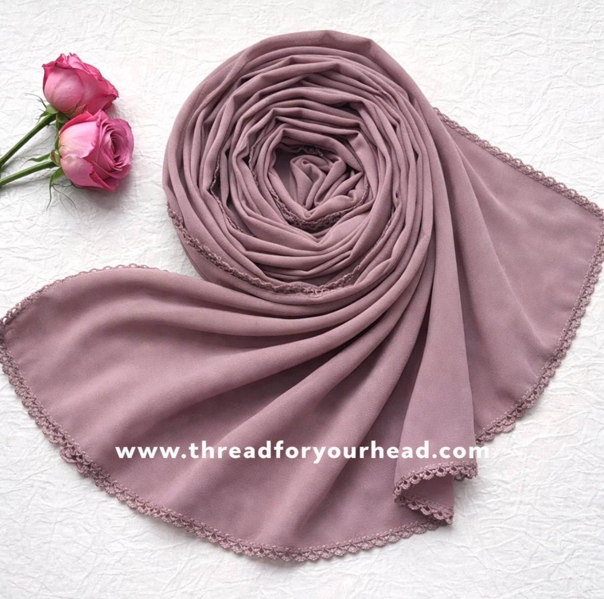 True Grey - Crochet georgette hijab