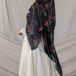 Crimson flower premium modal hijab
