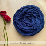 Crinkled cotton hijab- Navy blue