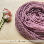 Crinkled cotton hijab- mauve
