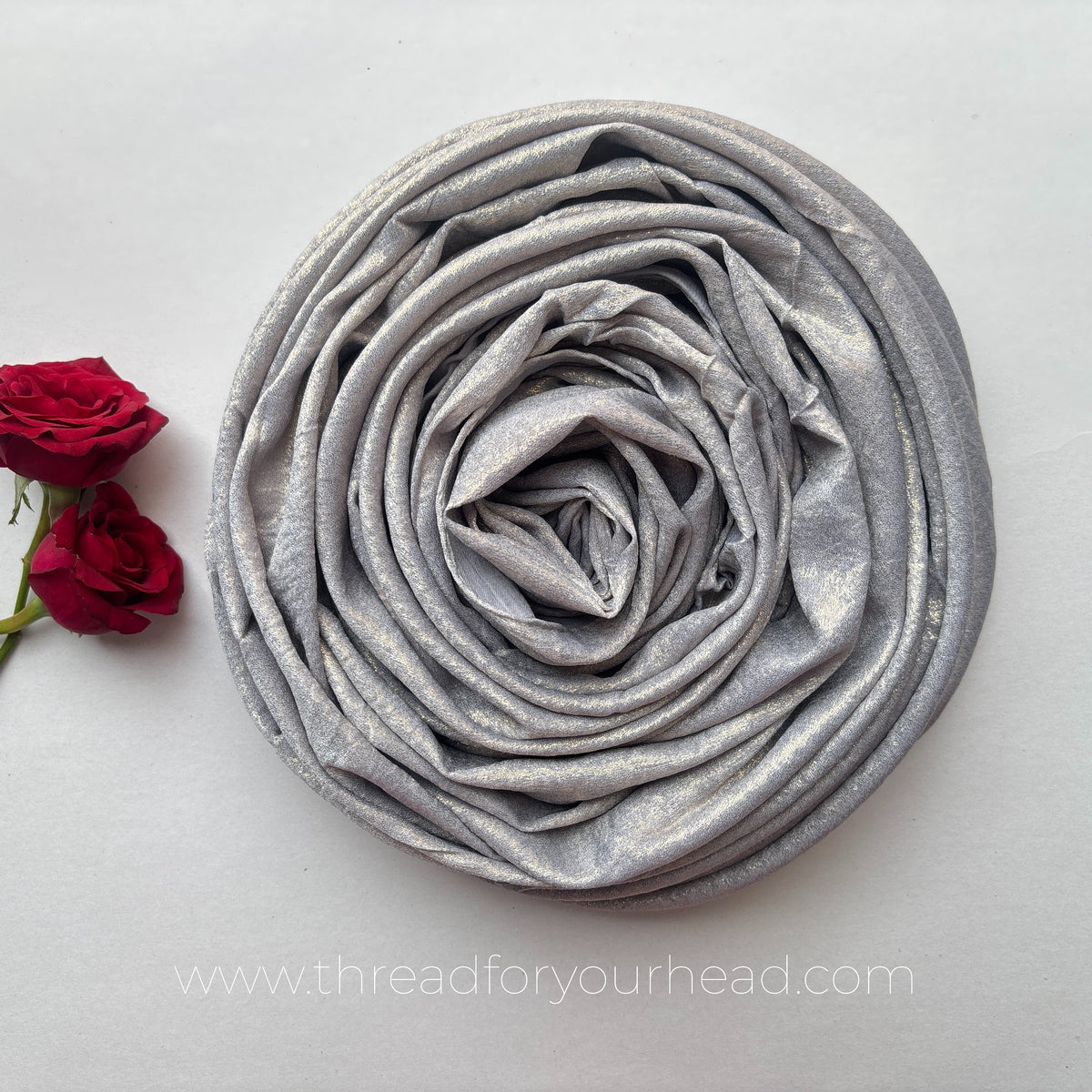 Silver -Satin Shimmer Hijab