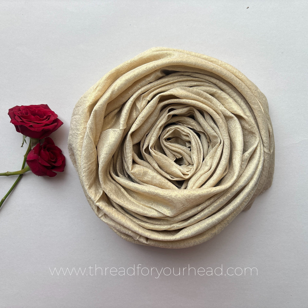 Gold-Satin Shimmer Hijab