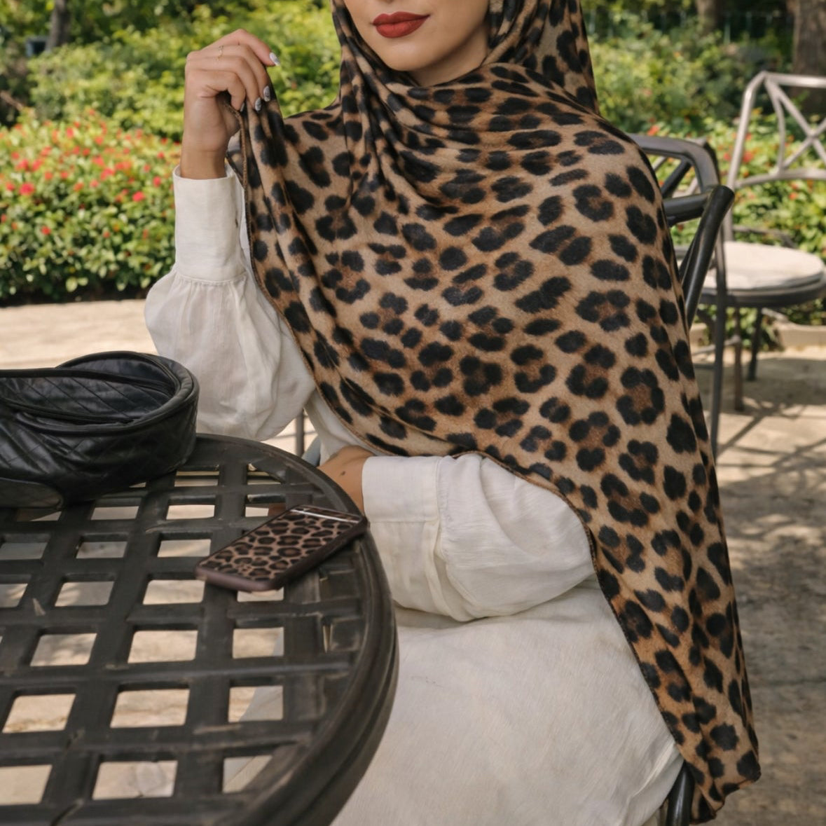 Leopard Modal Hijab - Desert Sand