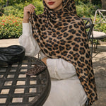 Leopard Modal Hijab - Desert Sand