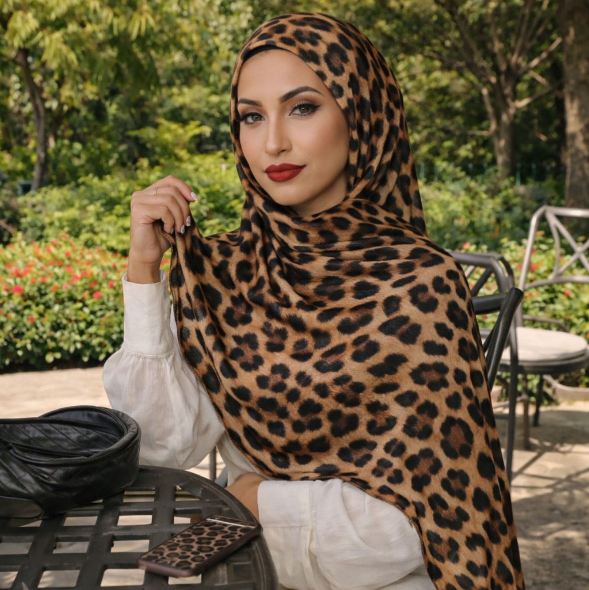 Leopard Modal Hijab - Classic Cocoa
