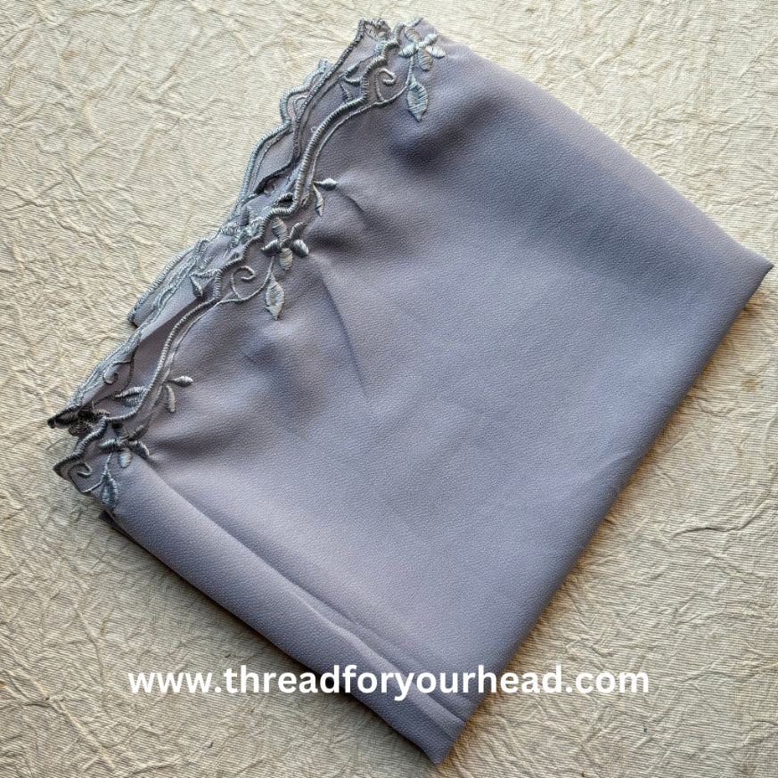 grey - Scallop Georgette hijab