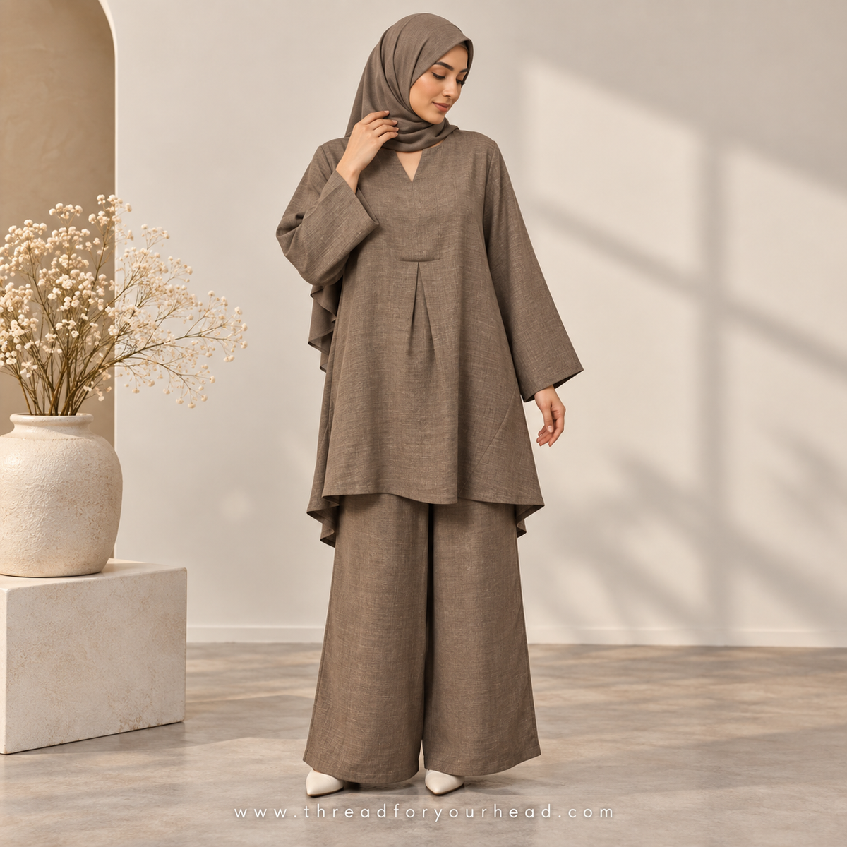 Dark Nude - Modest Co-ord Set