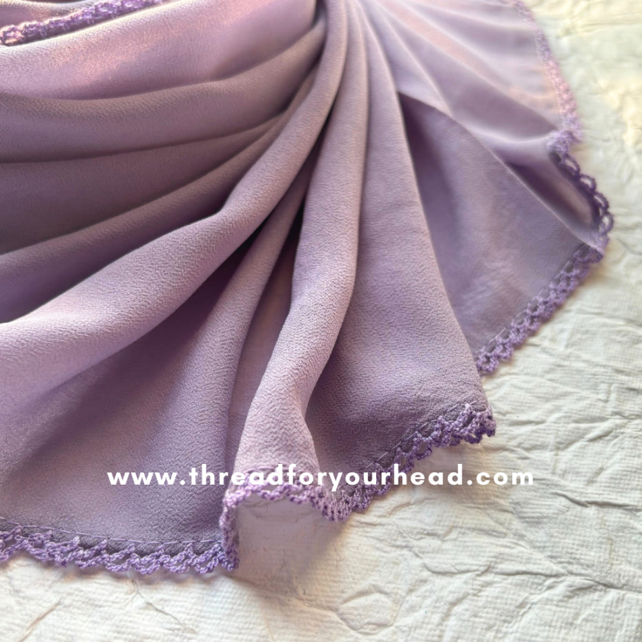 lavander - Crochet Georgette hijab