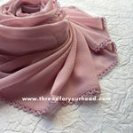 light mauve - Crochet Georgette hijab