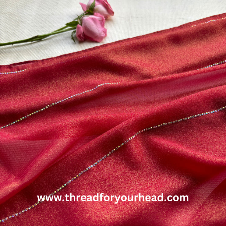 maroon- light chiffon diamond