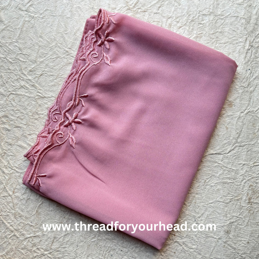 mauve - Scallop Georgette hijab