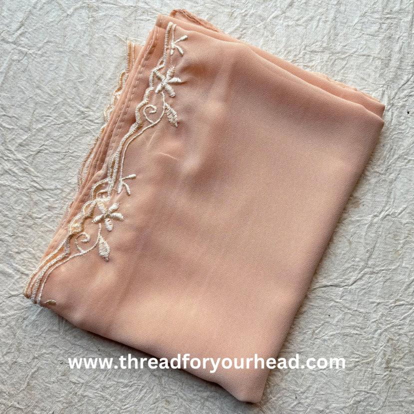 melon - Scallop Georgette hijab