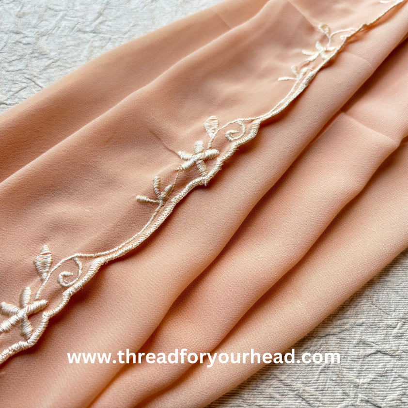 melon - Scallop Georgette hijab