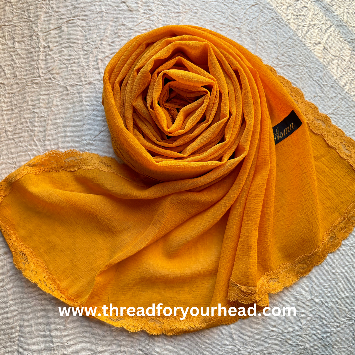 mustard- Lace Georgette hijab
