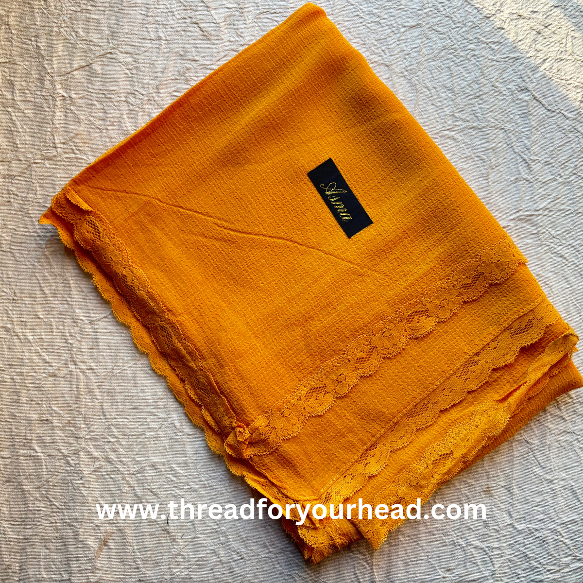 mustard- Lace Georgette hijab