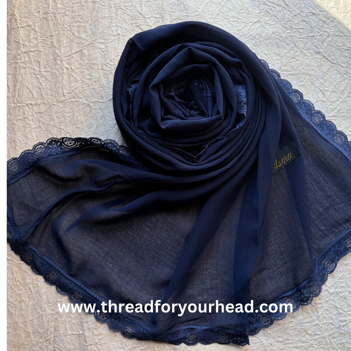 navy- Lace Georgette hijab