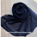 navy- Lace Georgette hijab