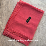 peach fuzz- Lace Georgette hijab